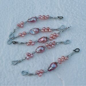 X443 Handmade Freshwater Flame Ball Baroque Pearl short Extender